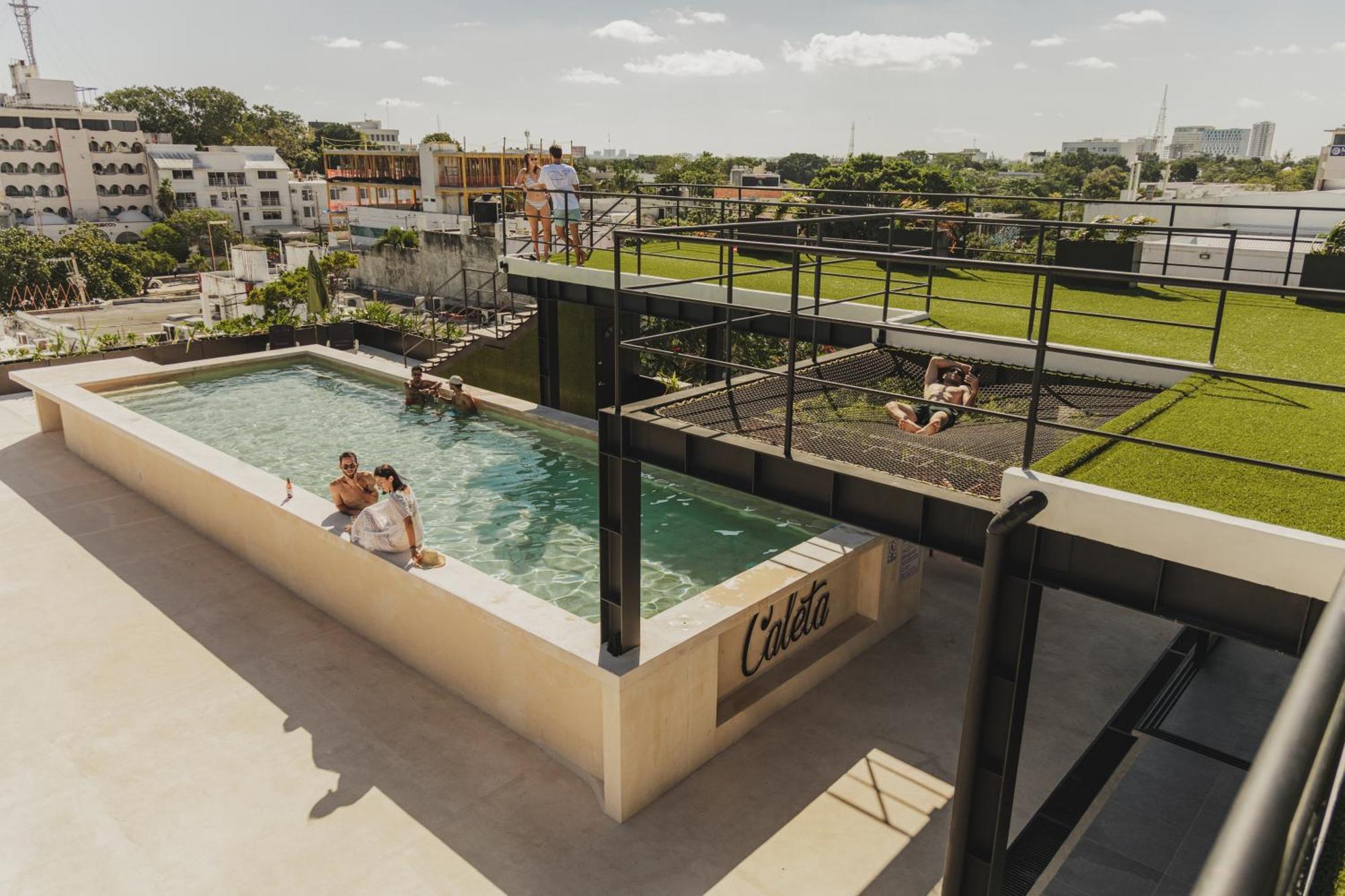 Caleta Hostel Rooftop & Pool كانكون المظهر الخارجي الصورة